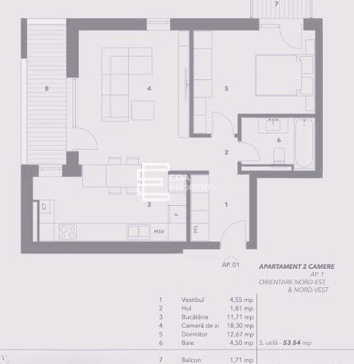 Apartament 2 Camere, Intabulat, Comision 0% – Zona Turnișor, Sibiu - Schiță 19