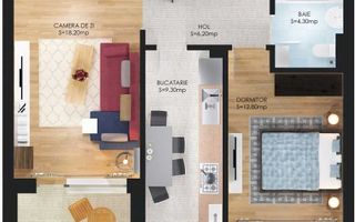 De vanzare apartament 2 camere , zona  Cartier Solar - Poză 3