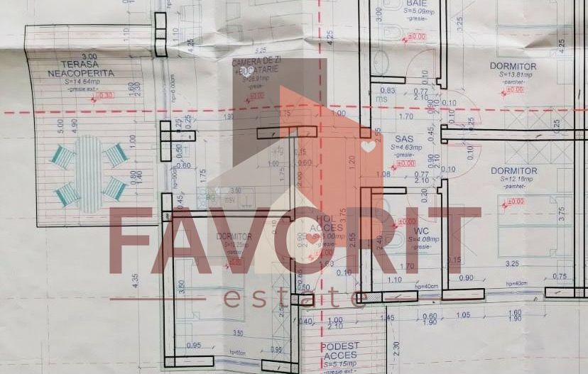 Duplex pe parter. 3 dormitoare. La asfalt - Schiță 11