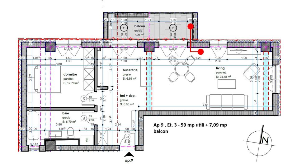 Dâmbovița-Șagului | Bloc Nou | 2, 3 și 4 Camere | Penthouse | Parcare subterana - Poză 7