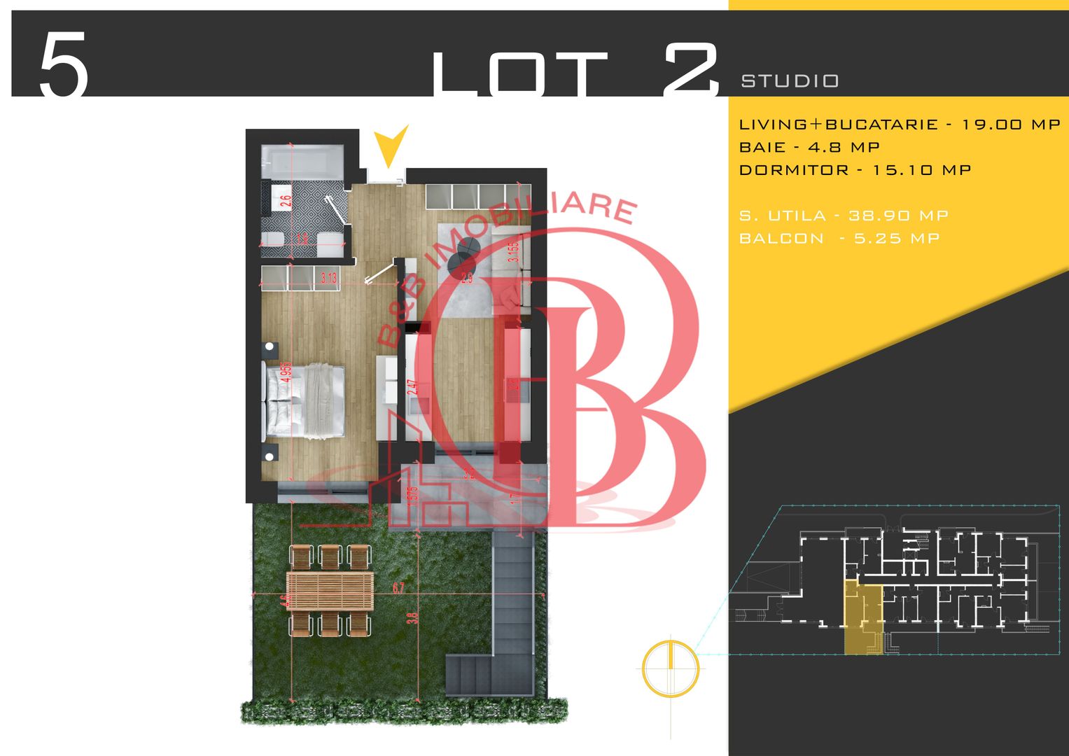 2 camere cu gradina Titan Pallady  Metrou Nicolae Teclu - Schiță 1
