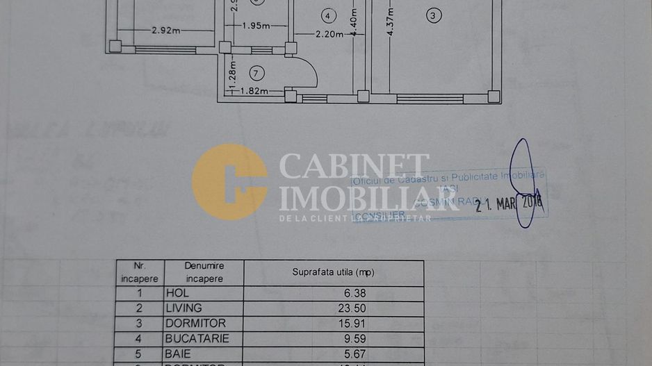 3 CAMERE DECOMANDAT - ETAJ INTERMEDIAR - LOC DE PARCARE - VALEA LUPULUI - Schiță 8