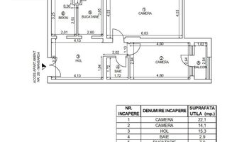 Apartament spatios cu 3 camere, Cart. Andrei Muresanu - Poză 10