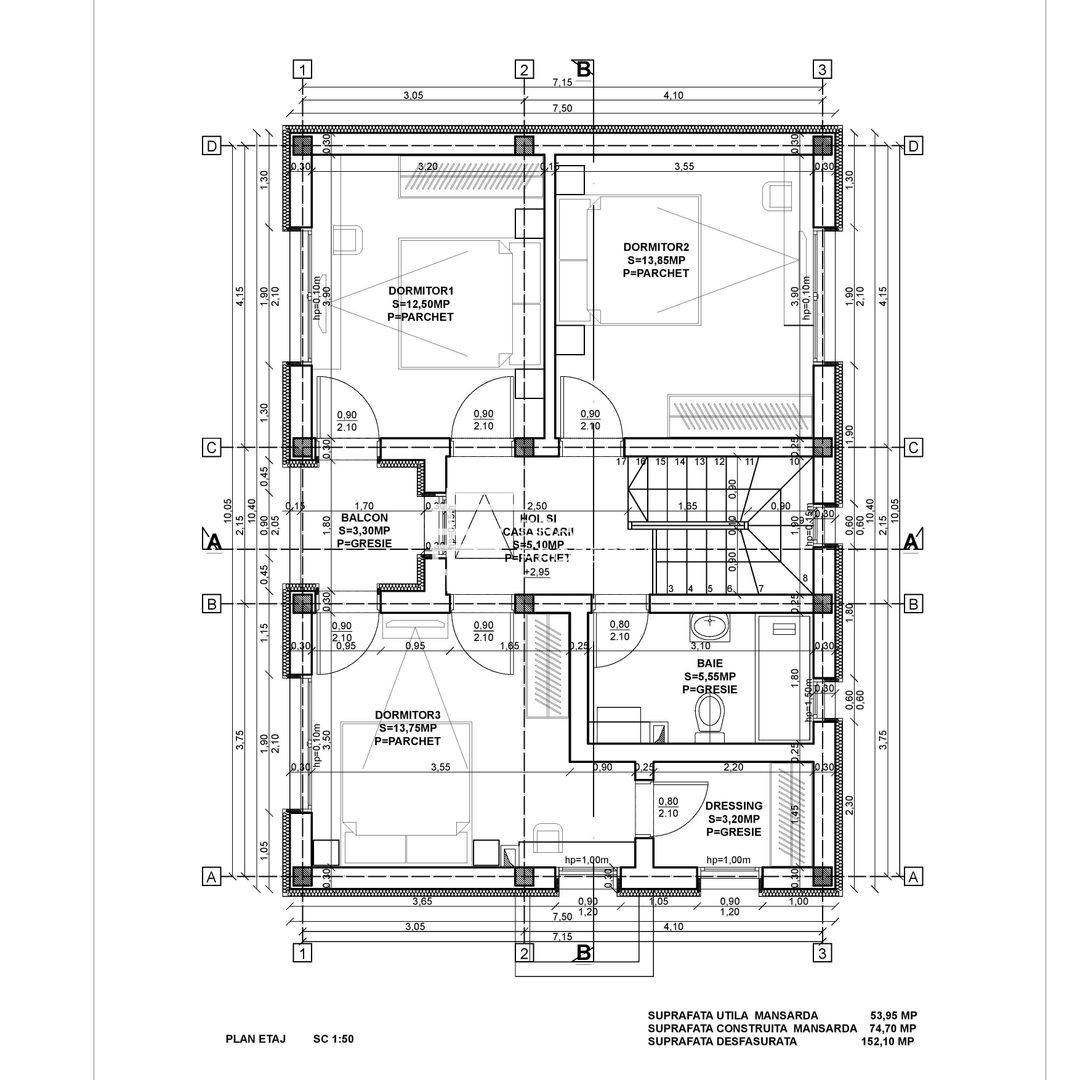 Duplex 4 Camere teren 300 mp  -Locație Centrală, Sura Mică - Schiță 9