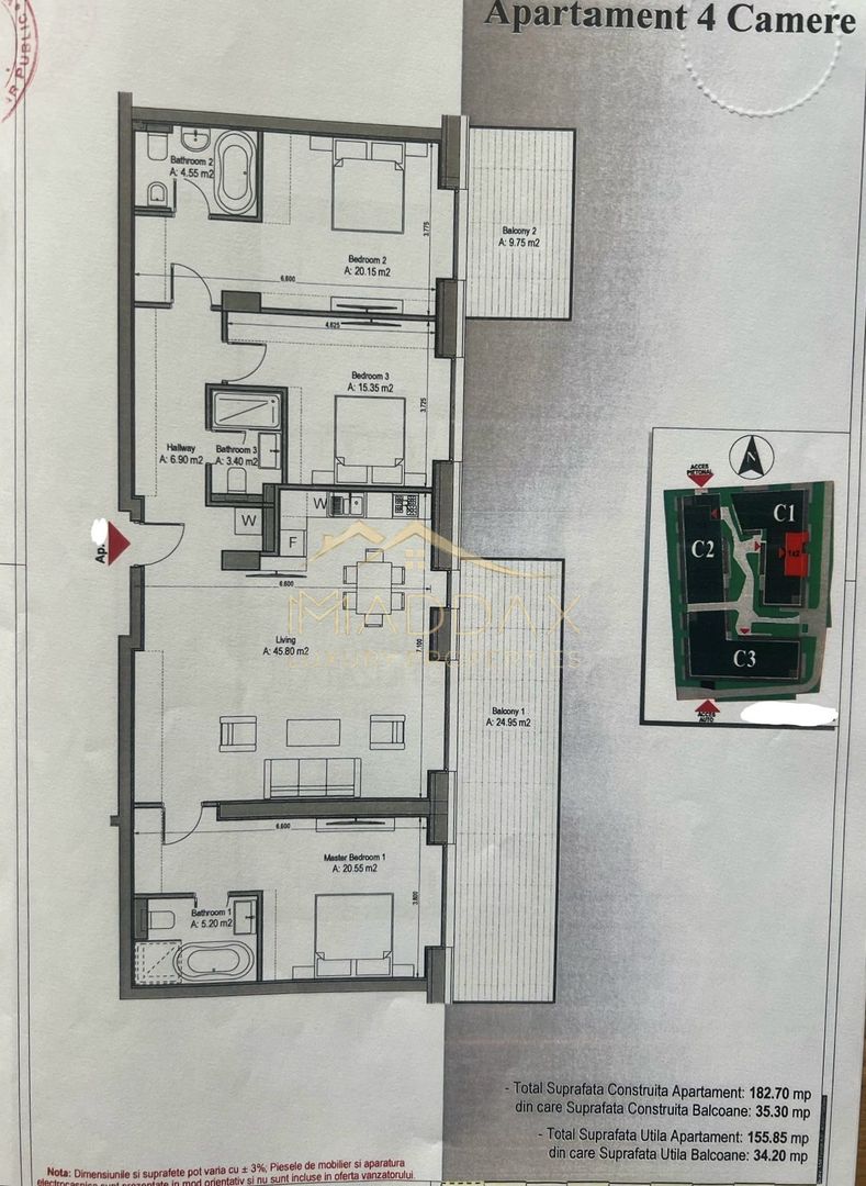 Apartament cu 4 camere *183mp* - Prima Inchiriere // Stejarii - Baneasa - Schiță 51