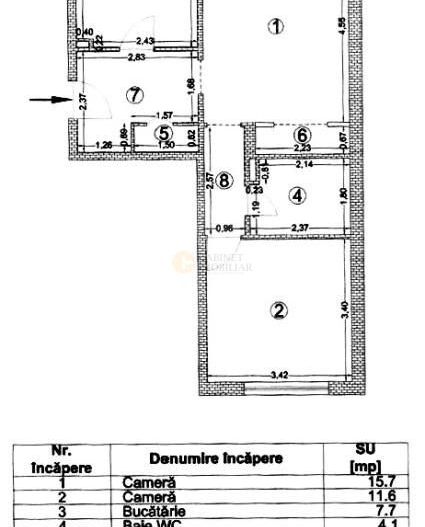 Apartament 2 cam | Decebal | Renovat I Ideal pentru Airbnb sau locuit - Schiță 11