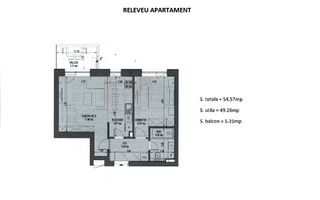 Apartament - 2 camere+balcon - Vanzare - Nusco City-Aviatiei-Promenada - Schiță 13