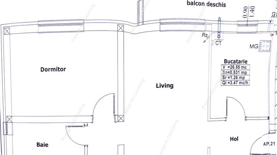 Apartament Nou Giroc | 2 camere | Decomandat | Balcon | Parcare - Schiță 7