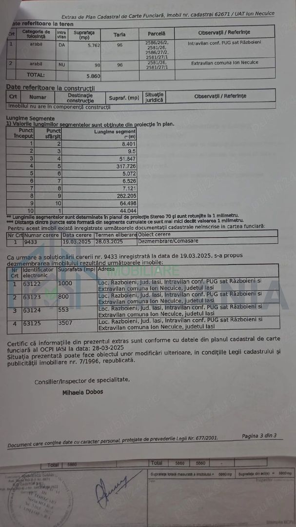 Parcele de teren intravilan construibil în Războieni, Iași – suprafețe disponibile 553 mp, 800 mp și 3.507 mp - Poză 5