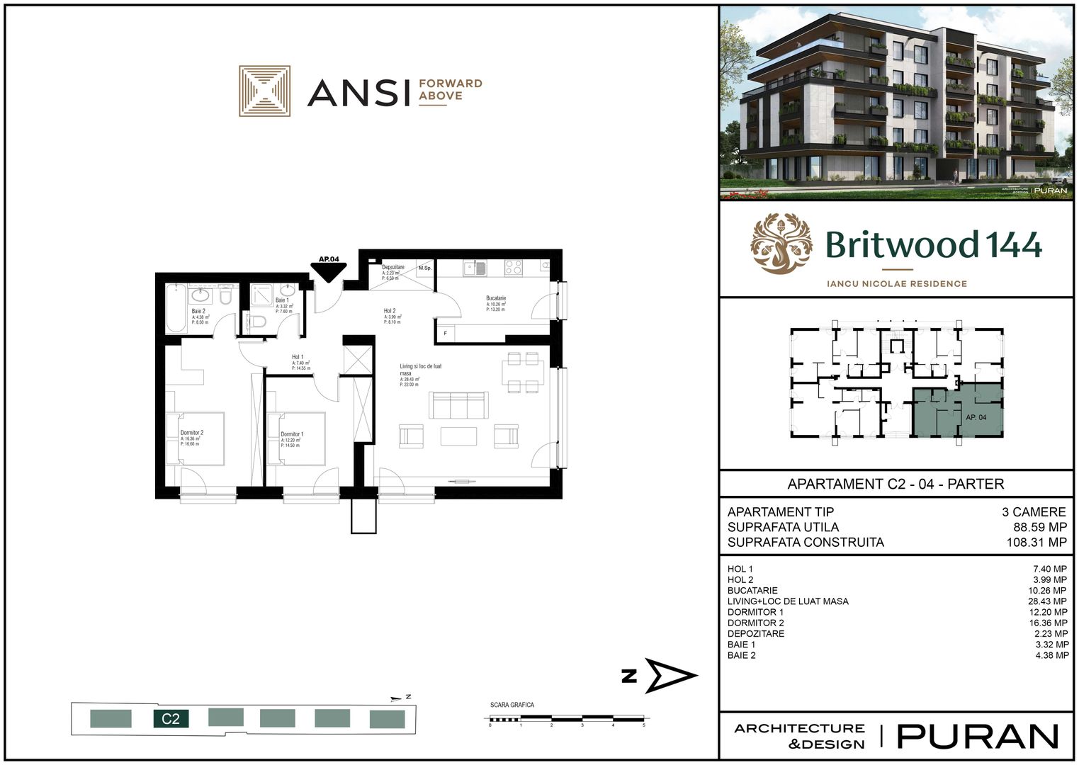 De vânzare apartament 3 camere – BRITWOOD 144, Iancu Nicolae - Poză 2
