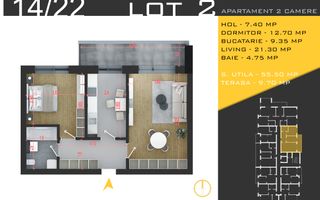 Apartament 2 cam decomandat 65 mp –  Pallady - metrou Teclu - Poză 2