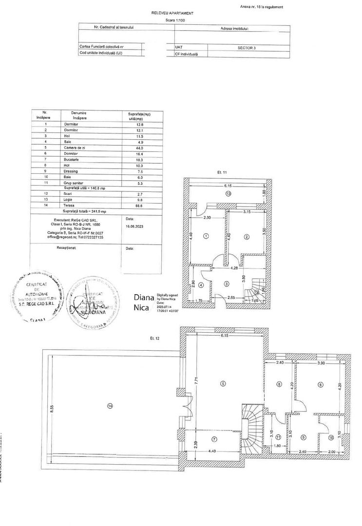 Apartament 4 camere | 241mp totali | 88mp terasa | Hils Brauner - Schiță 19