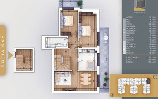 Duplex 5 camere, etaj 11/12,  700m Metrou Teclu - Pallady - Schiță 8