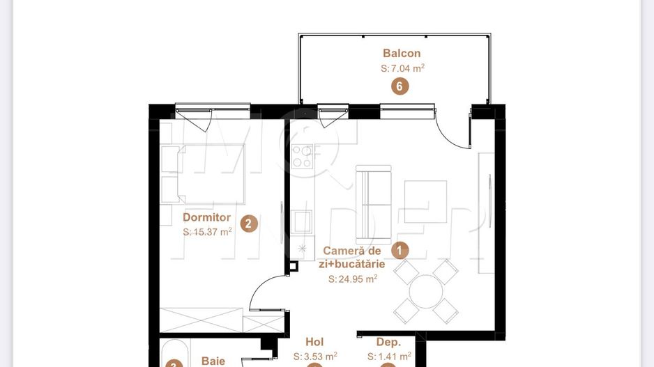 Comision 0% - 2 camere semifinisat, zona VIVO, cu CF - Poză 5