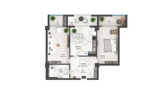 Vânzare apartament- 2 camere 76.45 mp, str. N. Zelinski, Botanica - Poză 6