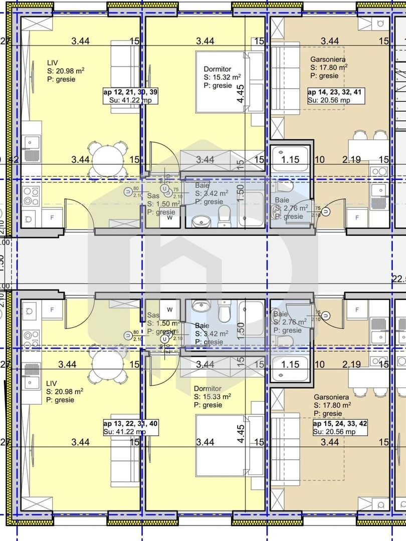 Apartament 2 camere decomandate 46mpu Balcon - Schiță 10