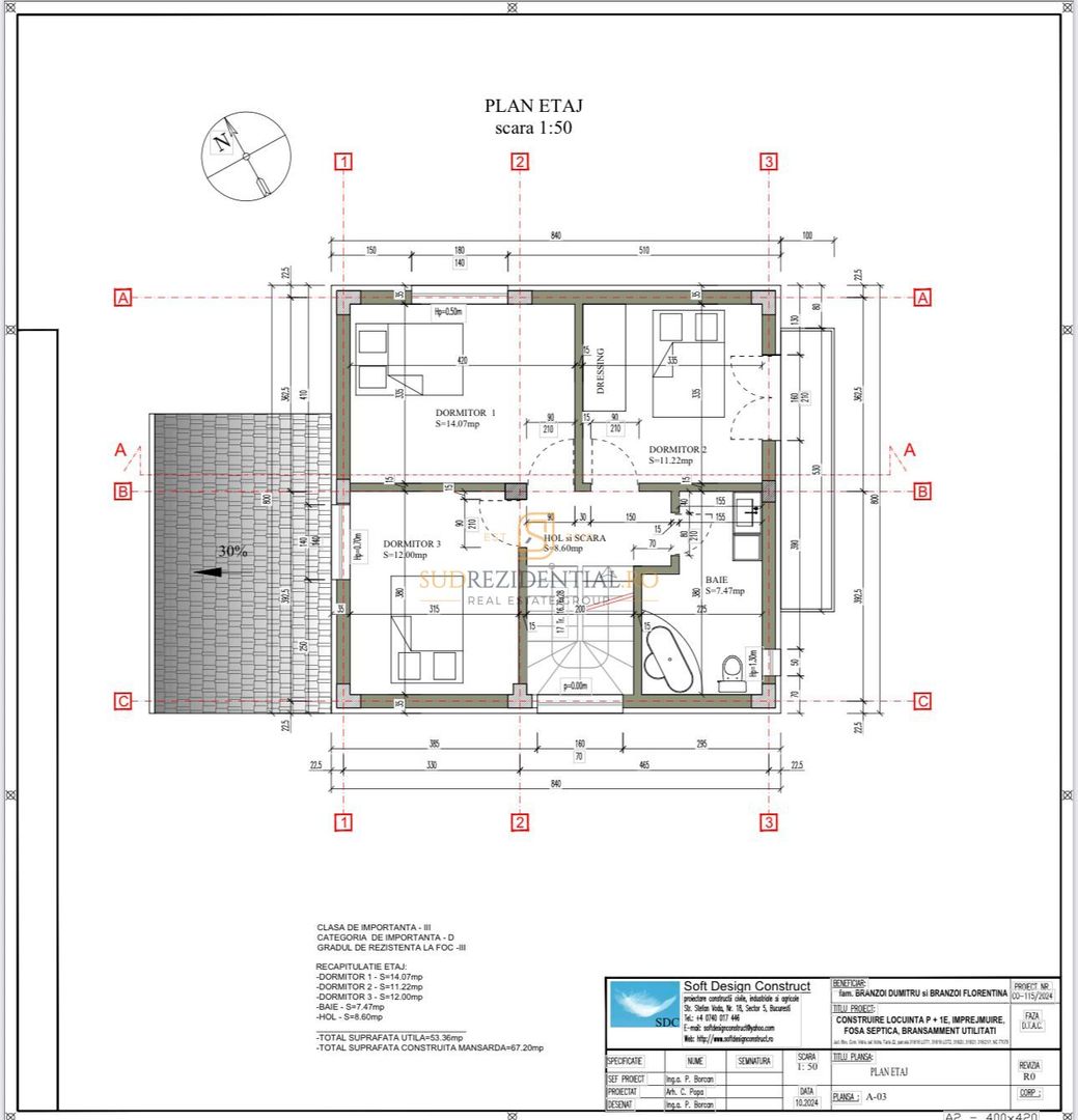 Casa individuala P+1, curte libera 350 mp, zona Berceni-Vidra, Ilfov - Schiță 17