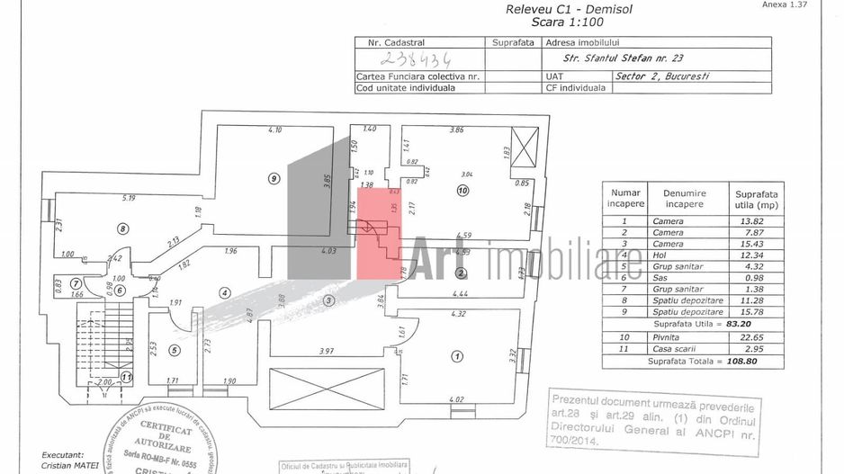Spațiu birouri premium 109 mp, demisol Str. Sfântul Ștefan, intrare separată - Poză 8