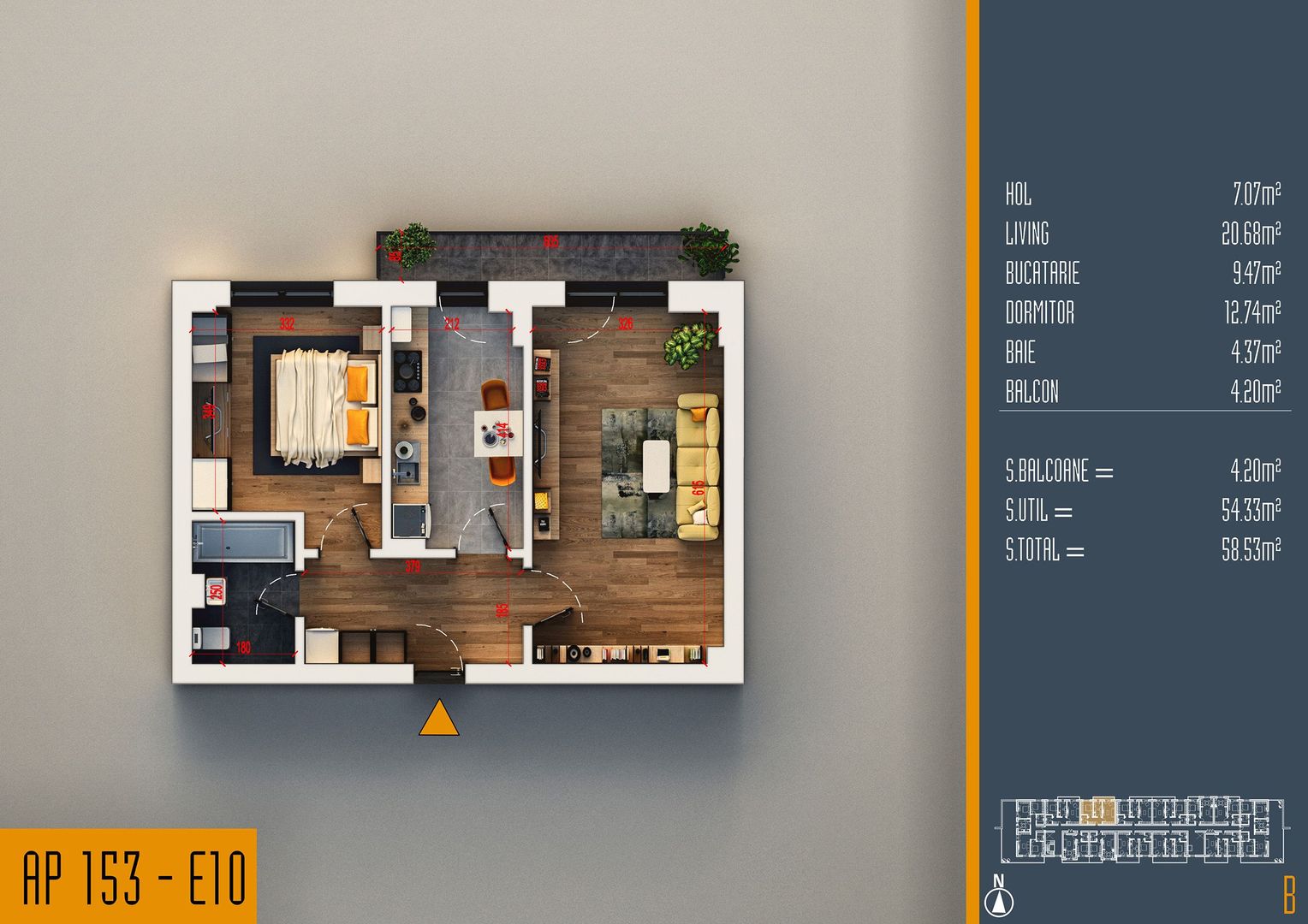 Oferta Lansare 2 camere decomandat proiect nou Pallady - Schiță 1