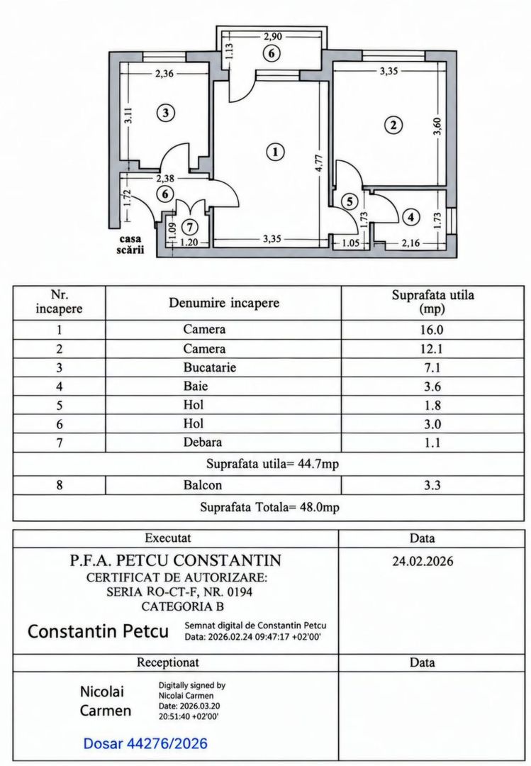 2 camere | Tomis Nord – Parcul Tăbăcăriei | Etaj 2 | Centrală proprie - Poză 14
