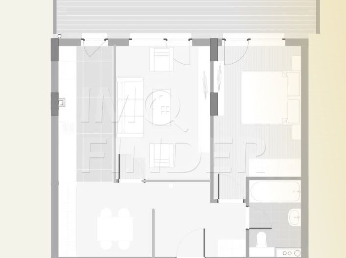 3 camere, 56 mp + terasa, Eroilor Residence, bucatarie mobilata si utilata - Schiță 4