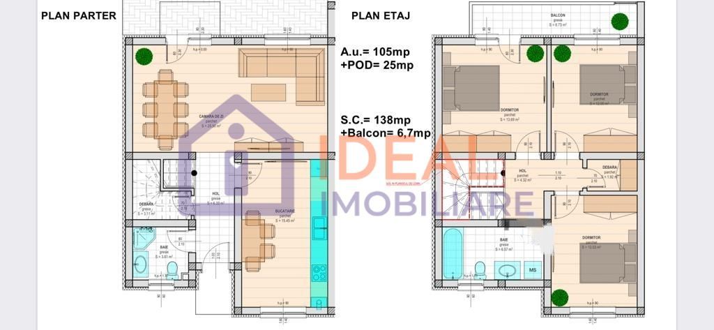 Casă tip duplex cu 4 camere, complet Mobilat, Selimbar - Schiță 23