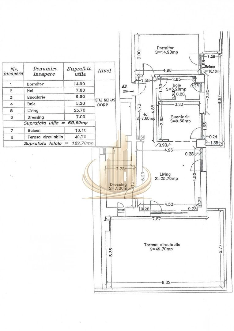 Penthouse - Iris - Armoniei 70mp si terasa 50mp - Poză 7