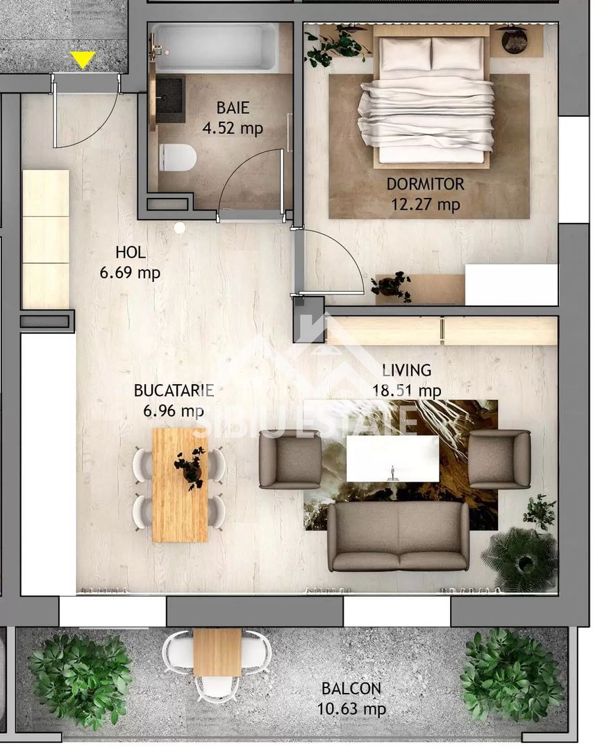 Apartament de vanzare cu 2 camere, etaj 3 bloc cu lift - Poză 1