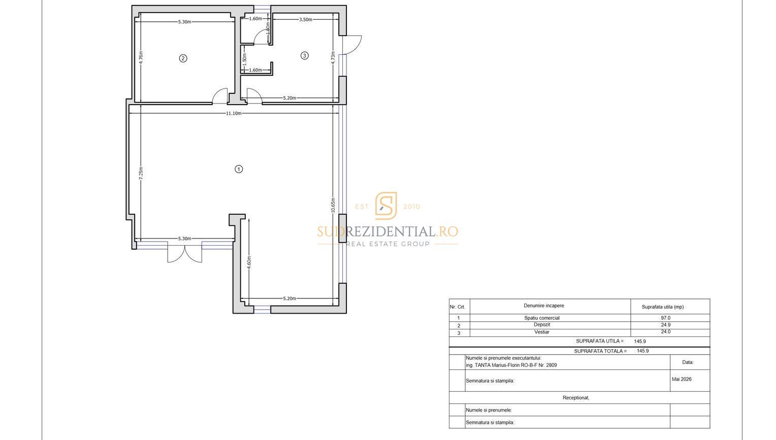 Spațiu comercial STRADAL, 145,9 mp, Vitrină 16 m, 5 parcări, Sector 4 - Schiță 5