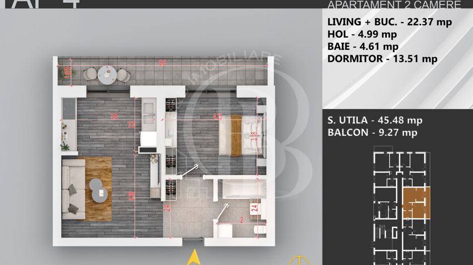 Theodor Pallady Apartament 2 camere Finalizare Rapida - Schiță 2