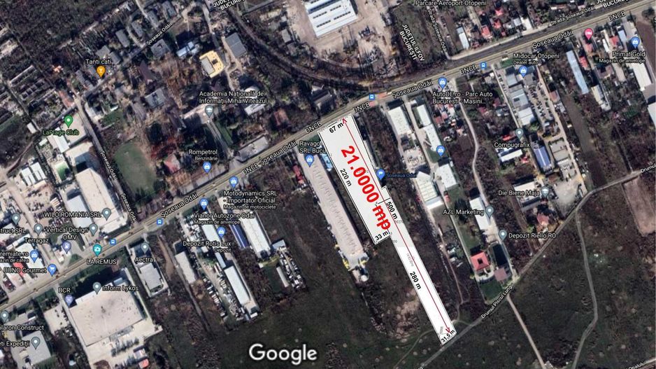 Teren 21000 mp Soseaua Odai Centura Bucuresti 67 metri deschidere - Poză 1