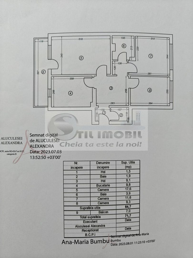 Apartament 3 camere decomandat, situat în zona Dacia - 150.000 Euro - Poză 9