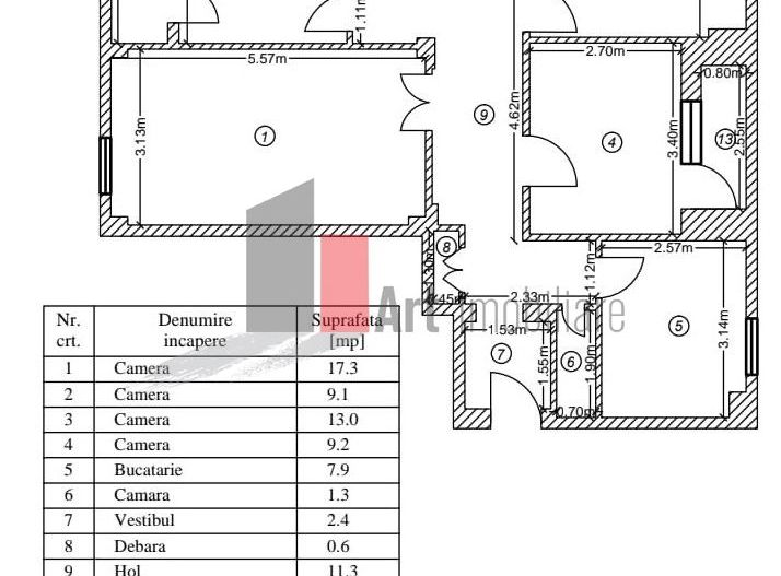Apartament 4 camere Piata Gorjului - Schiță 13