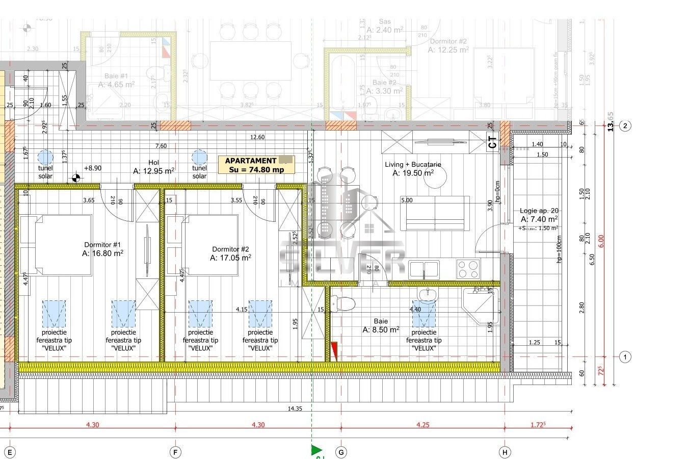 Apartament cu 3 camere/76mp/3 minute de statii autobuz. - Poză 3