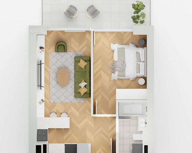 apartament 1 camera lakefield A3.4 - Schiță 1