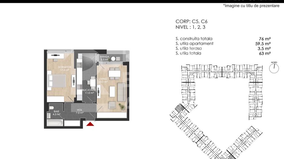 Vânzare, apartament cu 2 camere în zona Bucureștii Noi - Poză 2