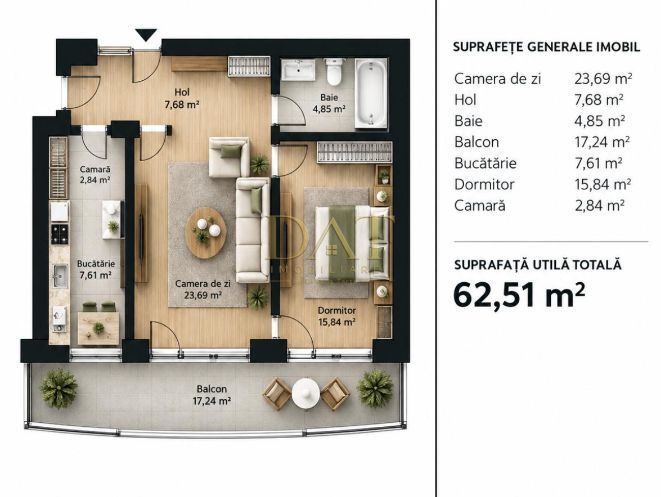 Apartament 2 camere | terasa 17 mp | bloc nou | zona Soporului - Poză 1
