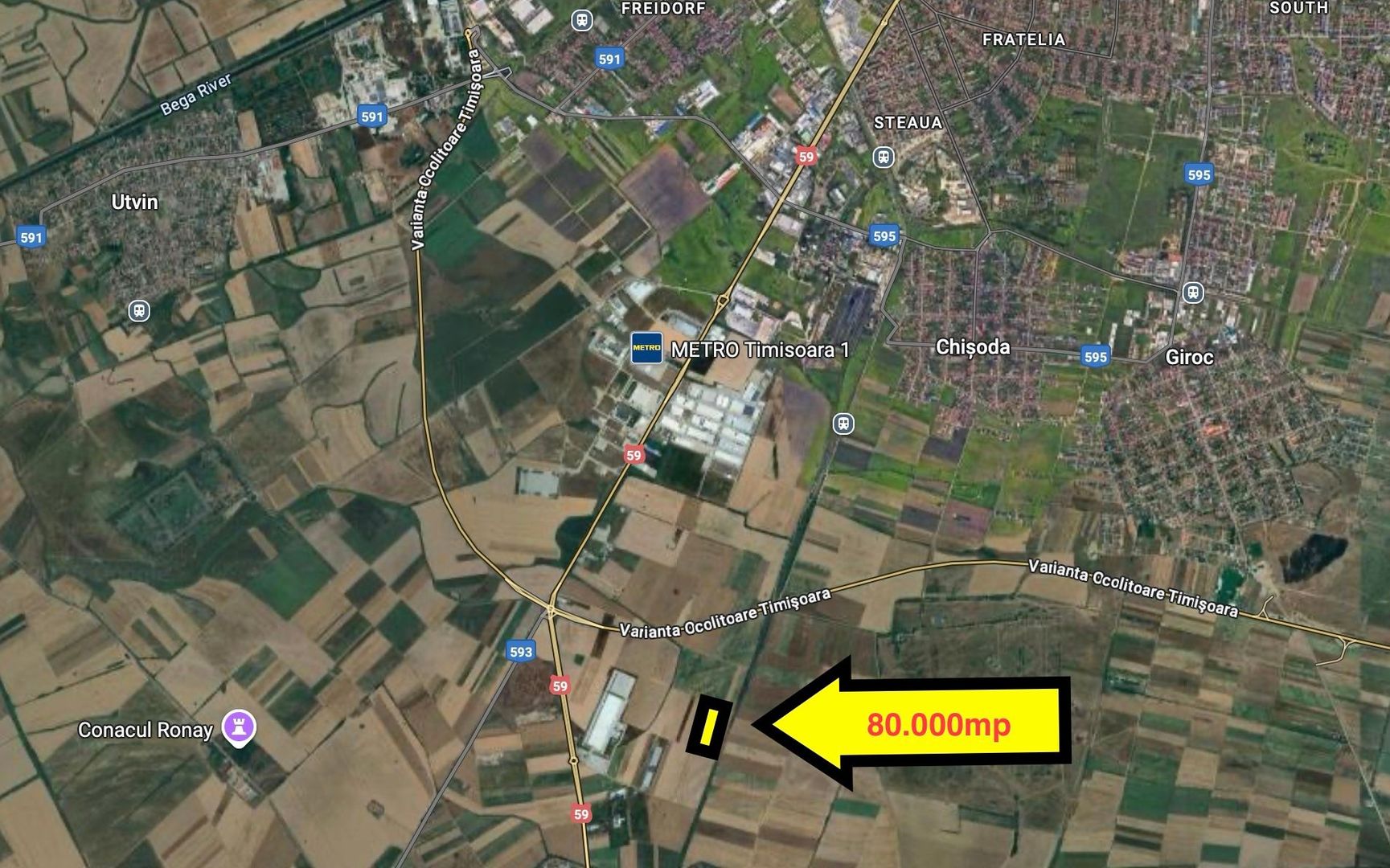 Teren extravilan 80.000 mp – lângă calea ferată & Profi Logistic – Șag - Poză 3