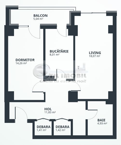 Apartament 2 camere, 59,8 mp + balcon 5 mp Tatarasi 0% Comision - Poză 4