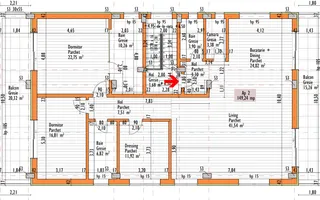 Penthouse 150 mp utili+ terase 200 mp+ 2 parcari subterane +curte 120 mp - Schiță 22