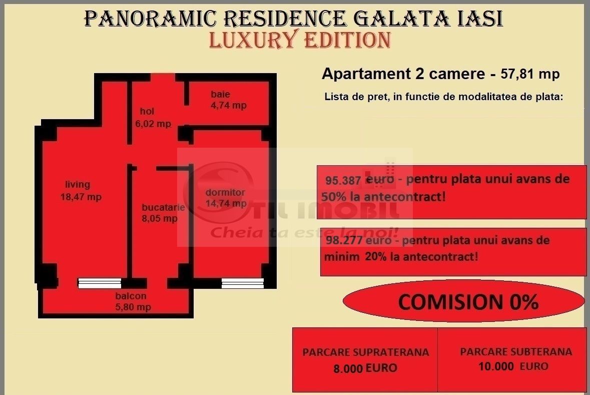 Apartament 2 camere de vanzare in Iasi, Galata, 57,81 mp, bloc nou - Poză 2