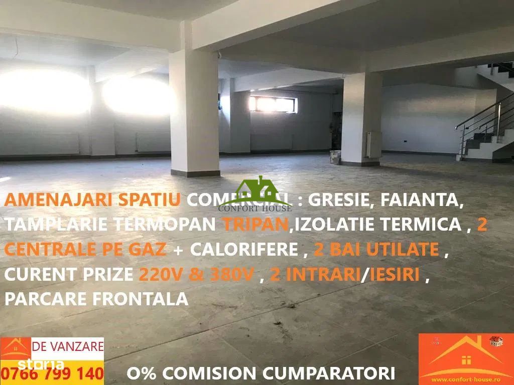 Spatiu comercial nou amenajat 2 intrari/2bai/2centrale/PVC tripan - Poză 13