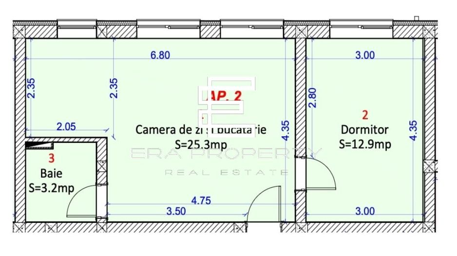Apartament 2 camere -intabulat - Selimbar zona Shopping City - Schiță 11