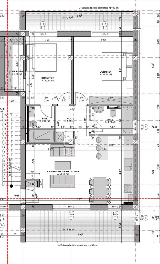 Apartament 3 camere, finisat la alb, aer conditionat (NCL-COL-ap.26) - Poză 6