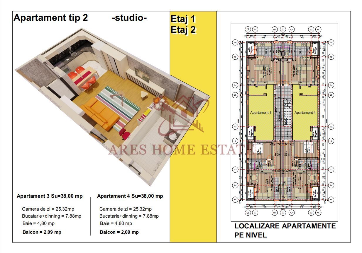Apartamente tip studio cu incalzire in pardoseala | 1 loc de parcare - Poză 3