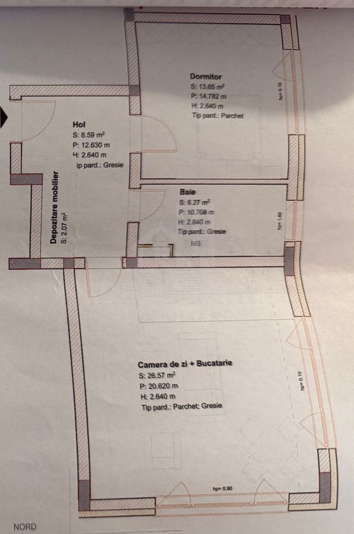2 Camere-Coresi-Parcare subterana-55mp-Nelocuit-Mobilat-Utilat-Liber - Schiță 9