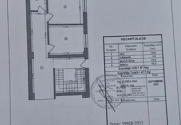 Vanzare apartament 3 camere Jiului - pretabil spatiu comercial - Schiță 14