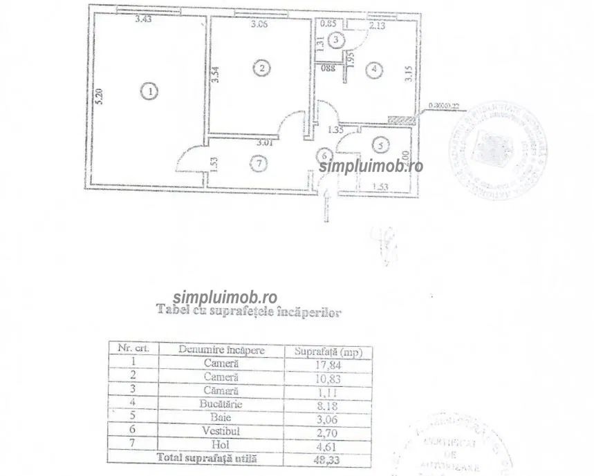 Decomandat mobilat parcare 2 camere Huedin Brancoveanu - Schiță 8