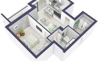 Apartament 2 camere | Balcon 10.3 mp | Parter | Turnisor - Poză 3