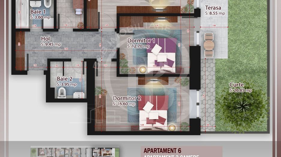 3 camere cu  gradina  Titan Pallady Metrou Nicolae Teclu - Schiță 1